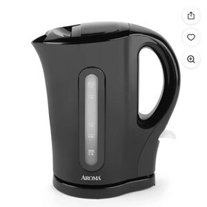 Aroma 1.7L 7 Cups New Electric Kettle Black Cordless Base One-touch Operation